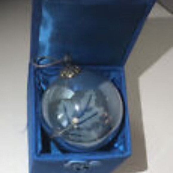 Pier One Peace Dove Ornament W/Box 2009 LI BIEN Blue Reverse Hand Painted Glass - Picture 1 of 7